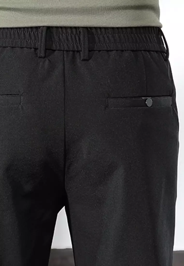 彈性腰圍修腳西褲