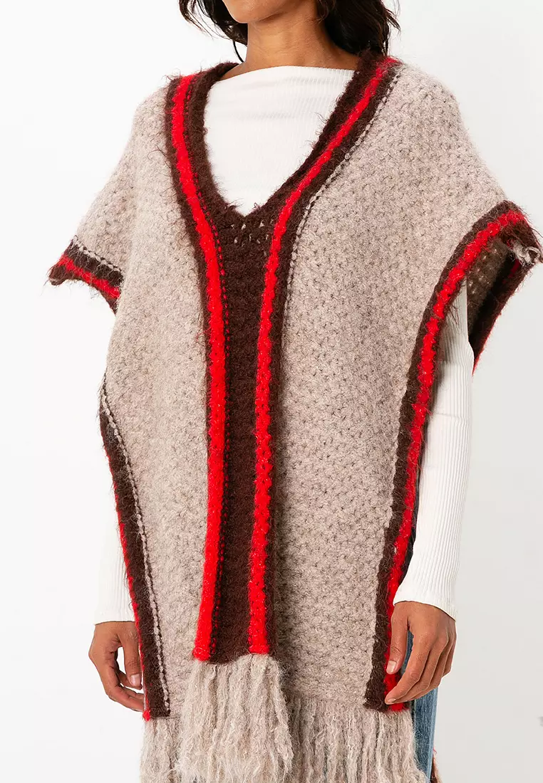 Plunge Fringe Poncho