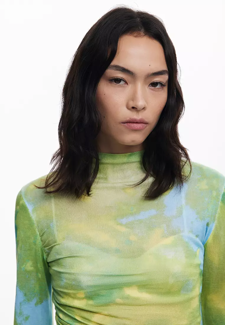 Watercolor draped fine sweater