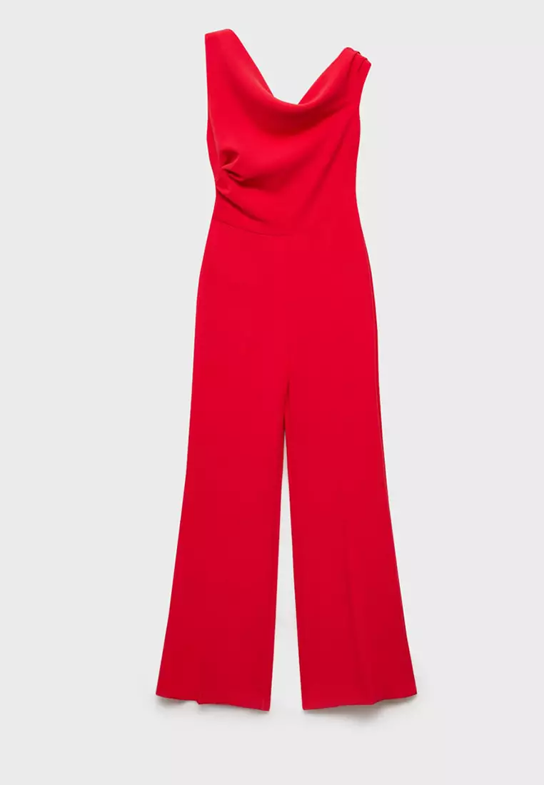 Long Asymmetrical Draped Jumpsuit