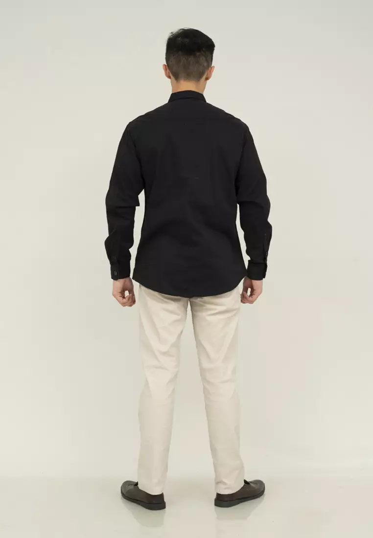 Houseofcuff Kemeja Lengan Panjang Double Pocket Hitam