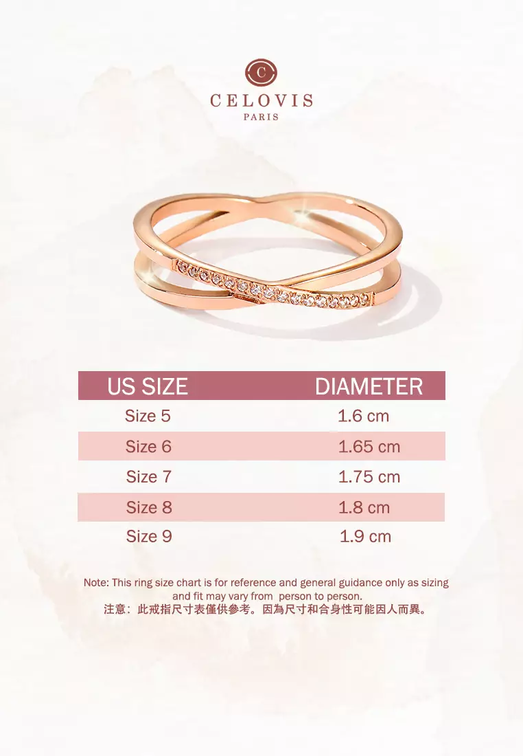 Reva Entwined Single Row Zirconia Ring in Rose Gold