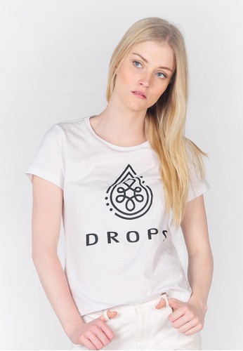 SJO's Graphic Drops White Women's T-Shirt