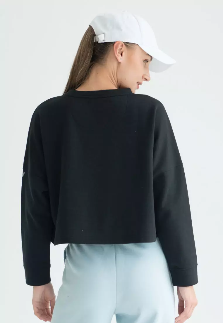 Loraine Long Sleeve Crop Top - Onyx