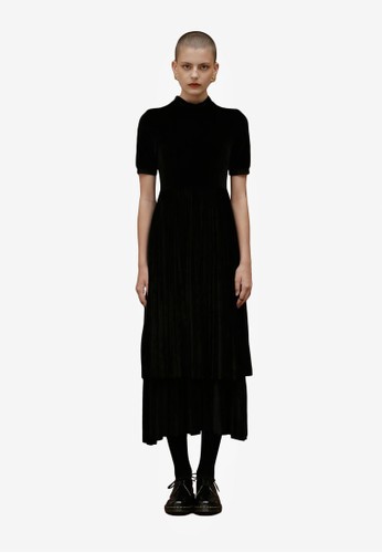 雙層細褶長洋裝,esprit 童裝 服飾, 洋裝