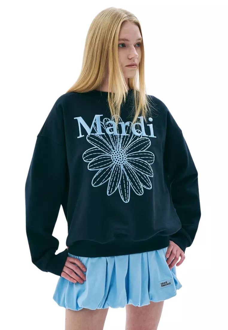 Sweatshirt Flowermardi Needlework - Navy Sky