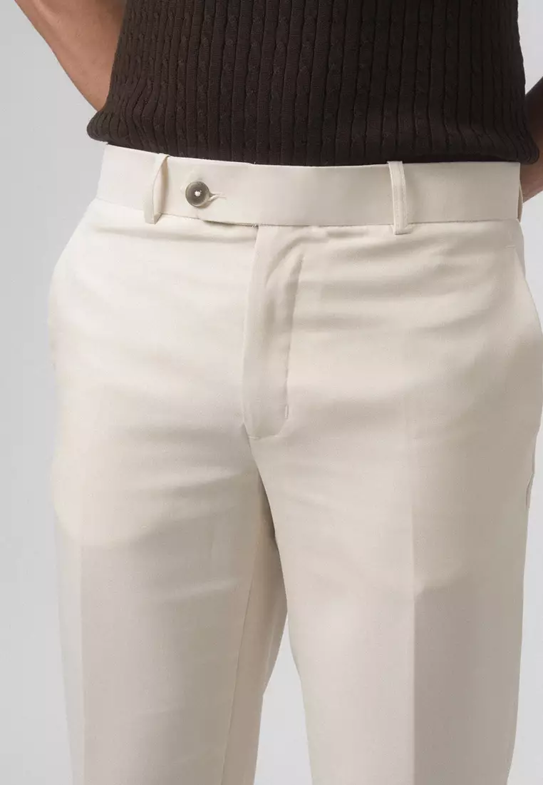 Pedro Regular Fit Trousers Pants Ivory