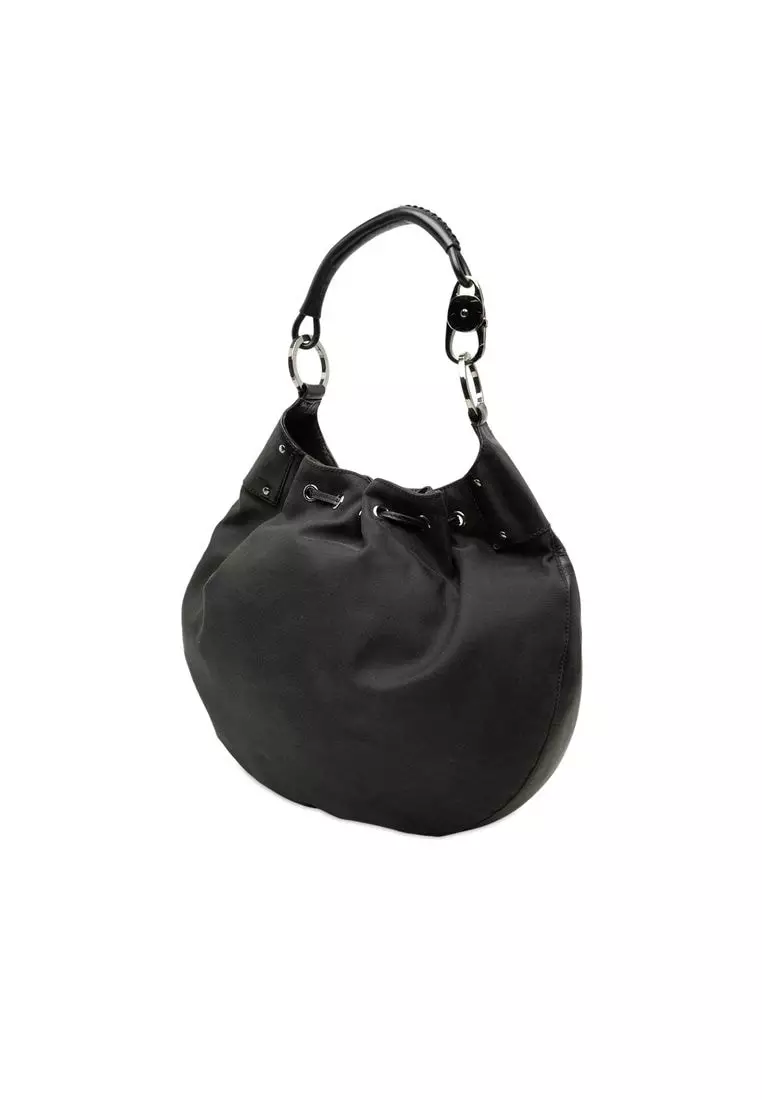 Pre-Loved Gucci Canvas Drawstring Hobo