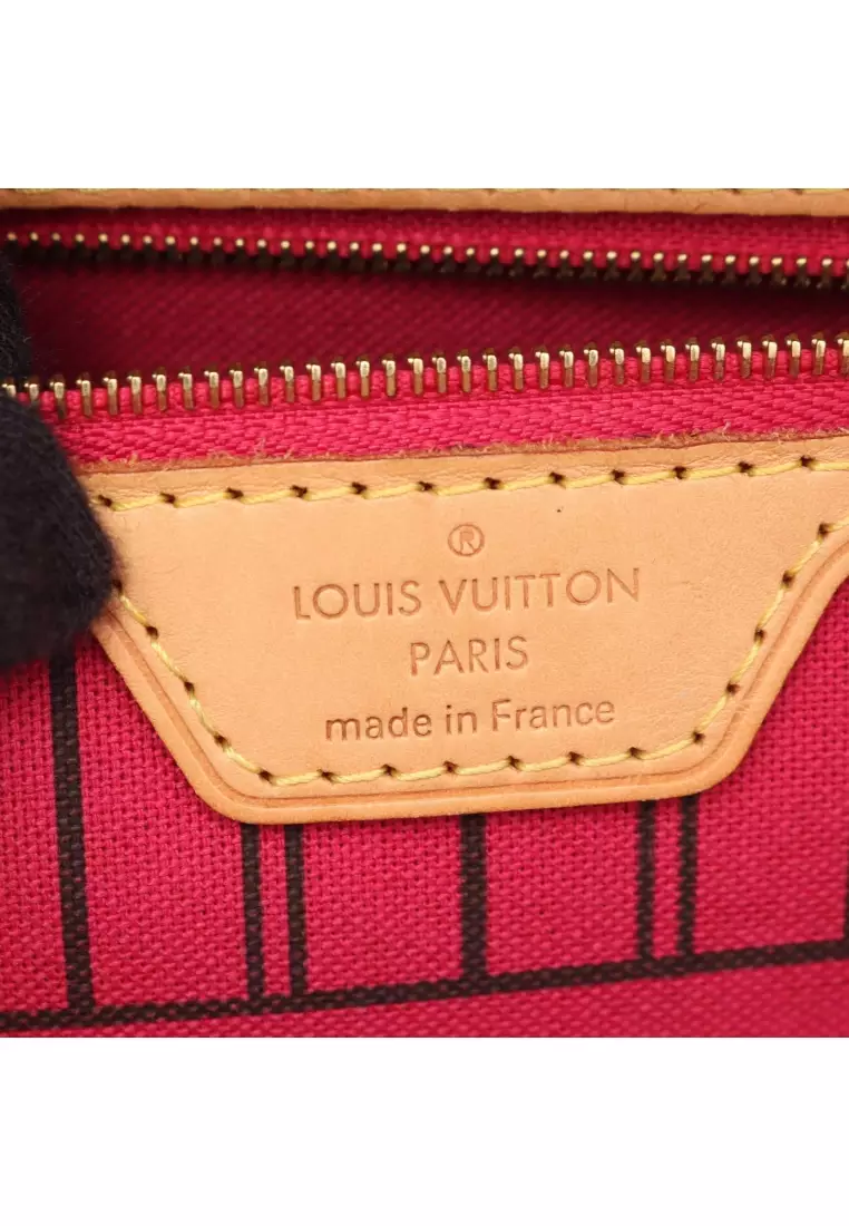Pre-Loved Louis Vuitton Neverfull PM monogram Pivoine Handbag tote bag PVC leather Brown