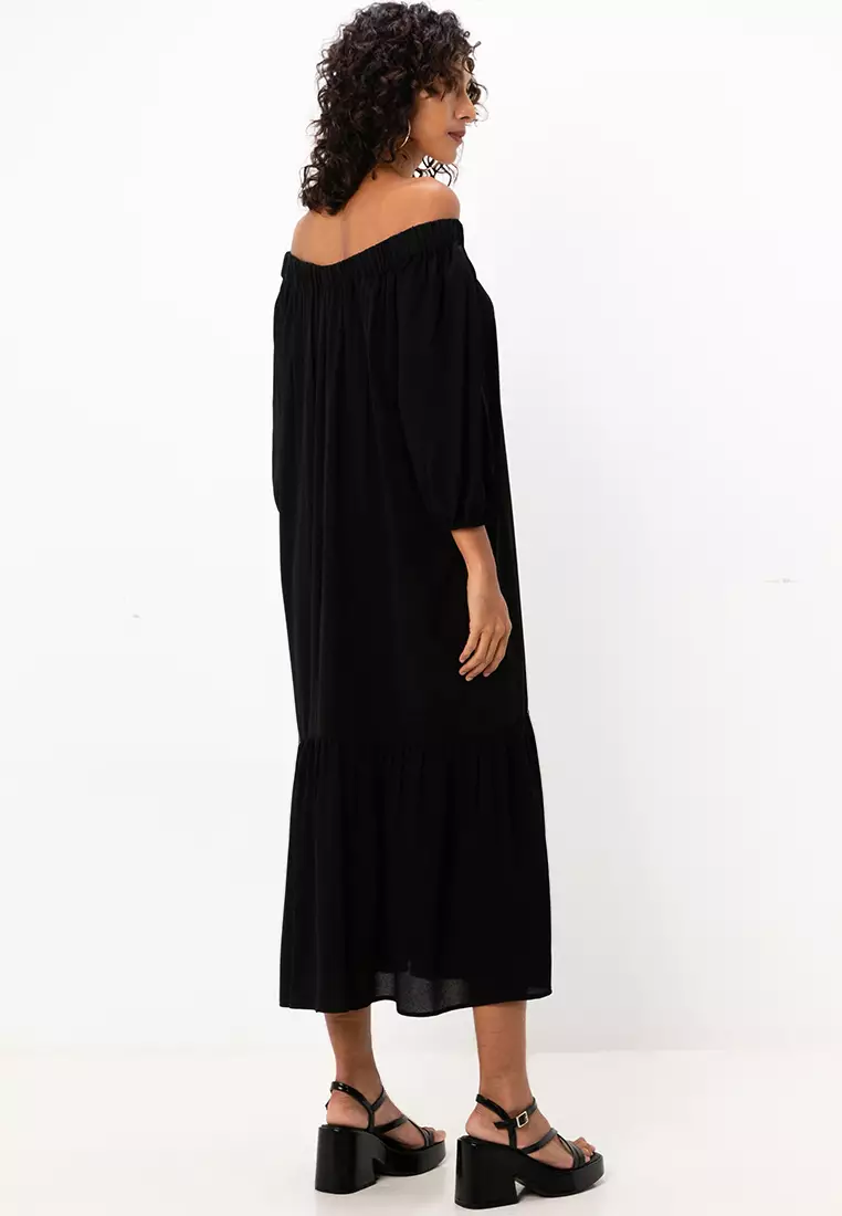 Off Shoulder Trapeze Dress