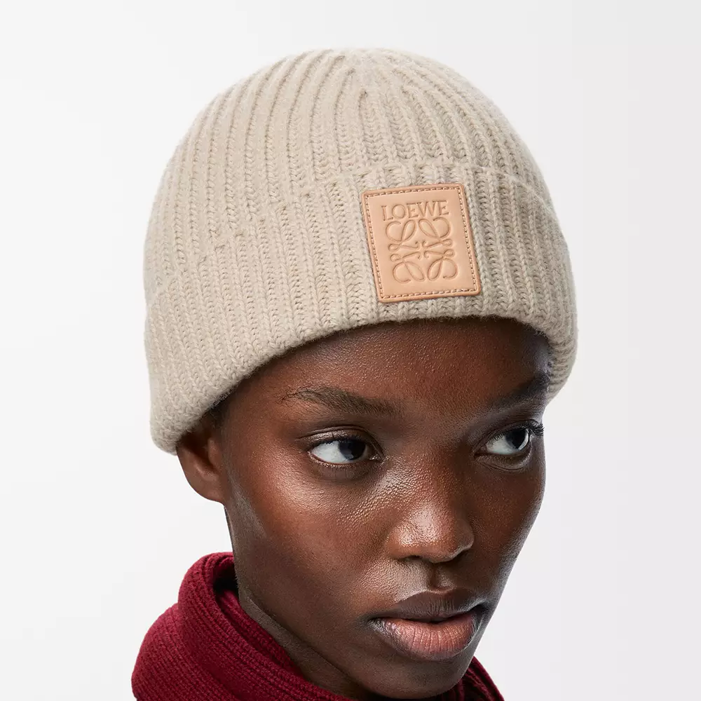 Patch Cashmere Beanies Light Beige