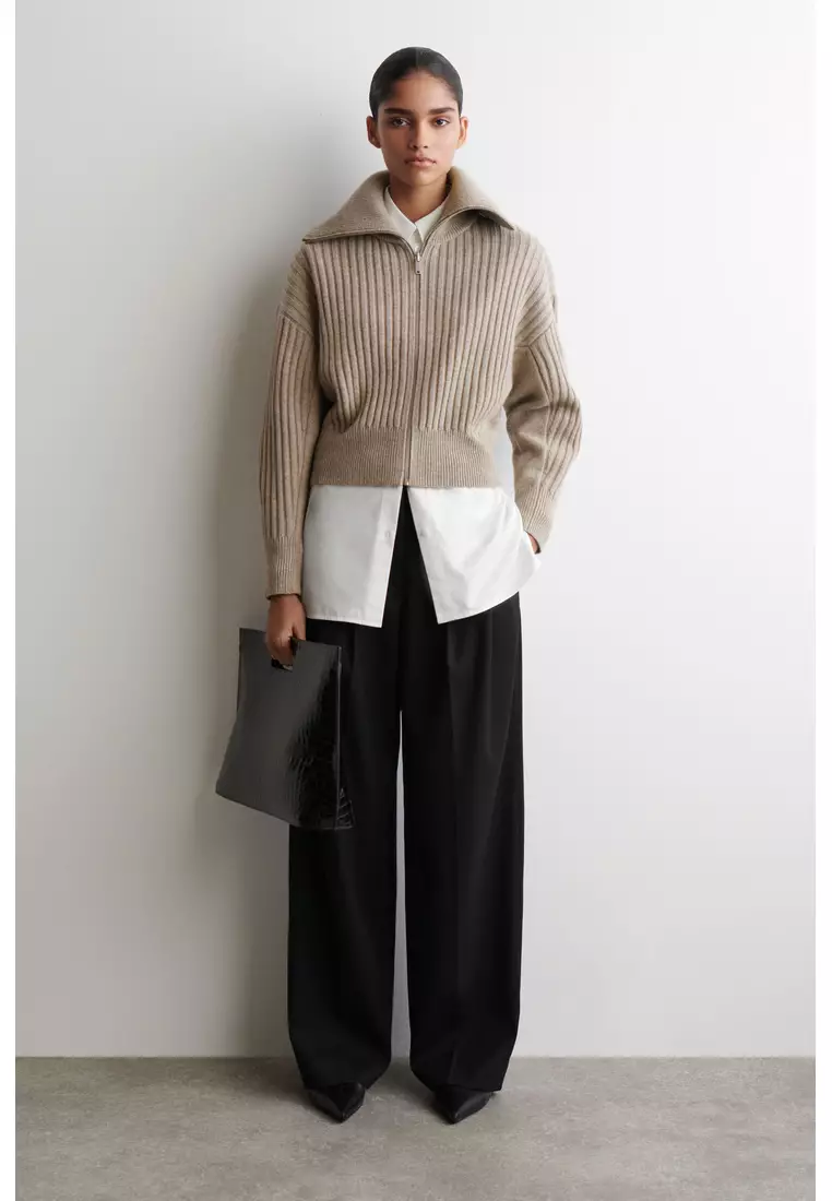 RIBBED MERINO WOOL JACKET
