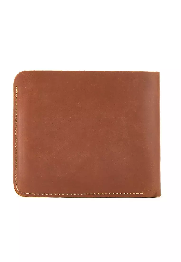 Men’s Crazy Horse Genuine Leather Bifold Wallet – Vintage Minimalist Slim Wallet with Multiple Card Slots JWC 50951