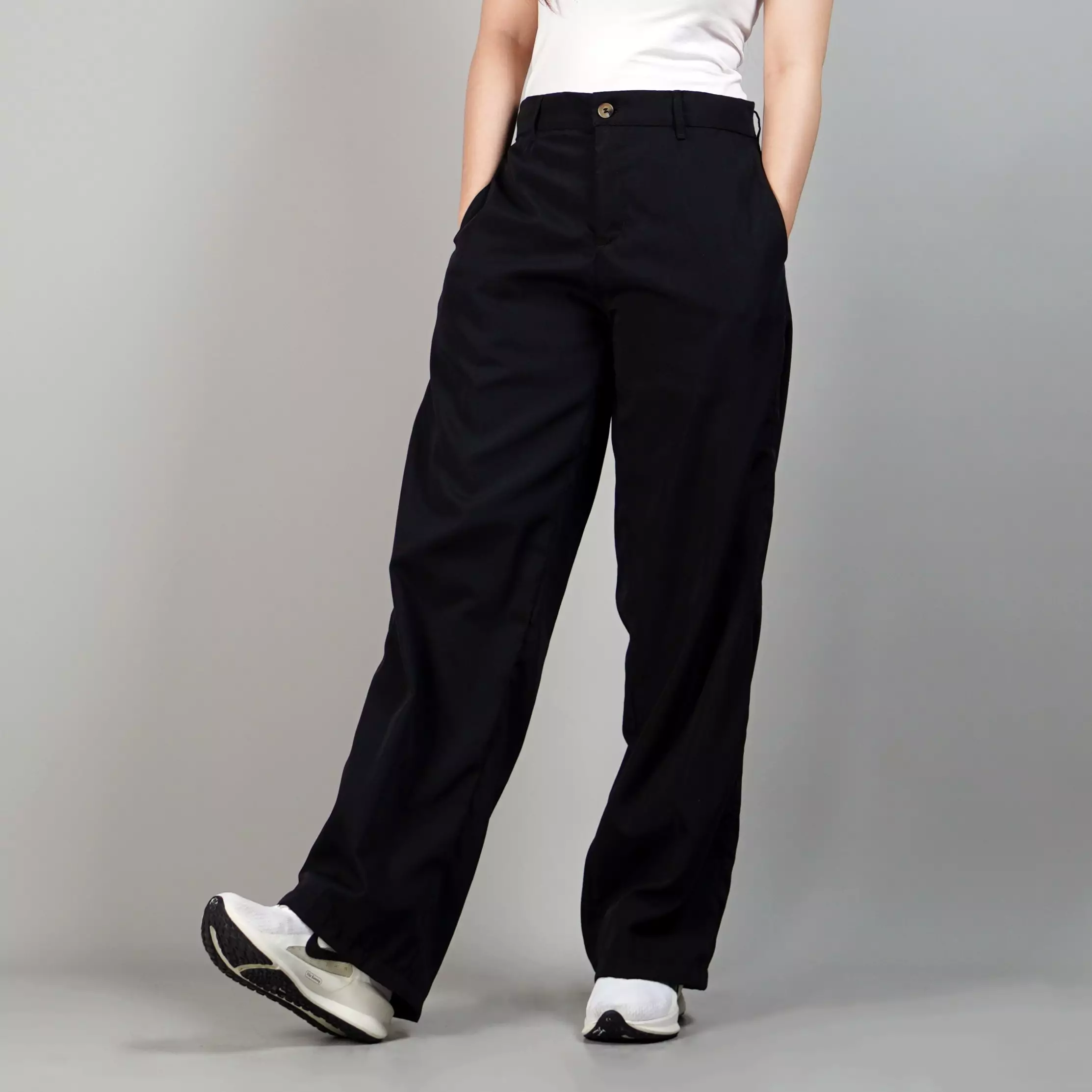 KORY Celana Wanita Loose Fit Pants Celana Loose Wanita - HITAM