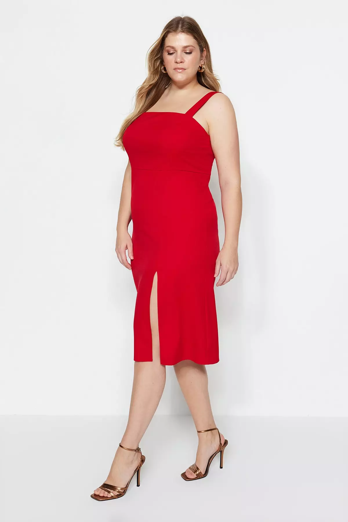 dress red plus size