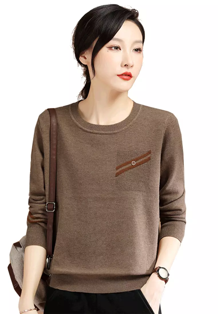Girls crew neck sweater outlet