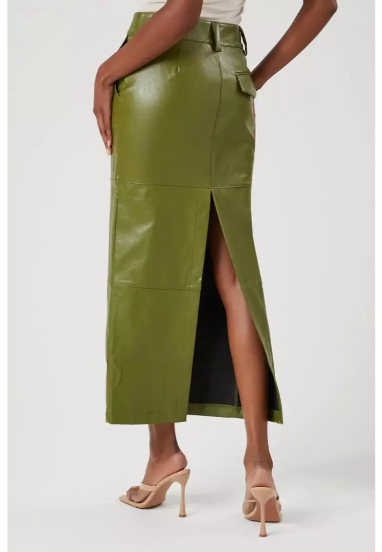 Silk midi skirt deals forever 21