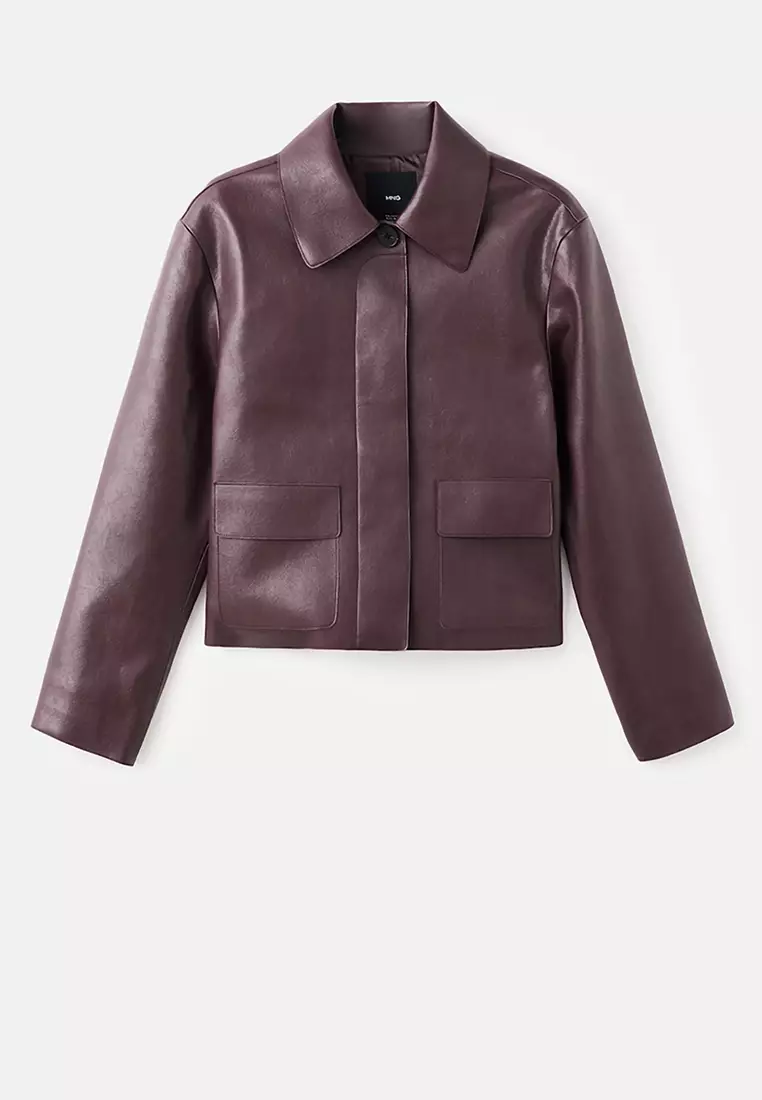 Faux-Leather Jacket With Pockets