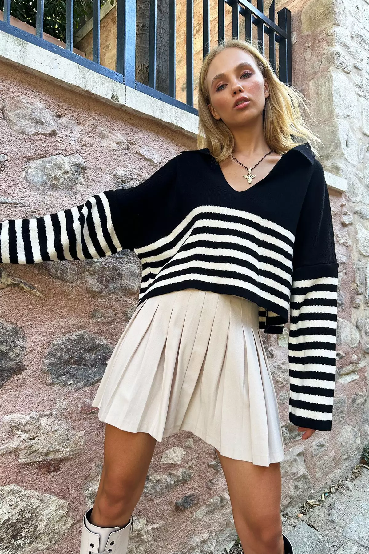 Crop Striped Sweater