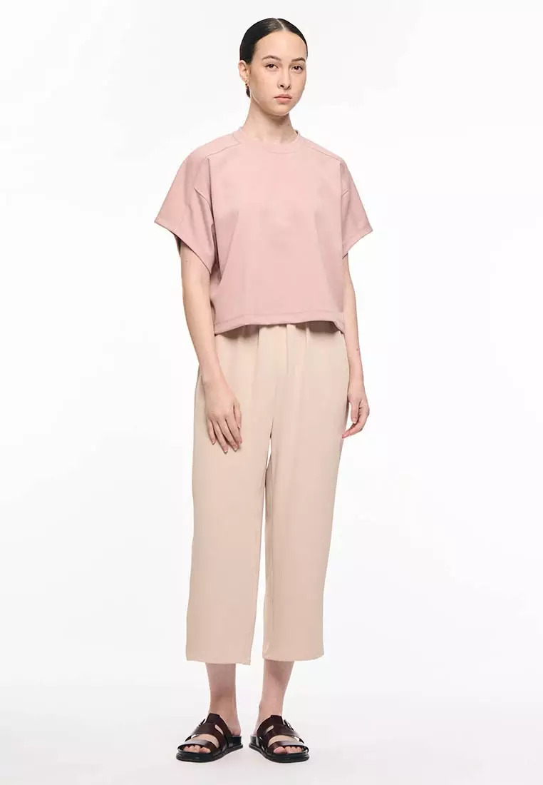 Women's Travel Shoulder Panel Crew T-shirt with Back Yoke Tab