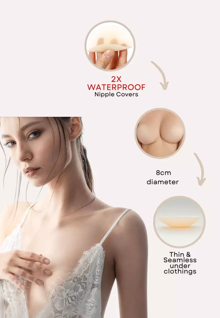 【3组】8cm高级无痕乳晕贴乳头贴防凸点隐形透气胸贴 婚纱内衣防走光矽膠乳贴