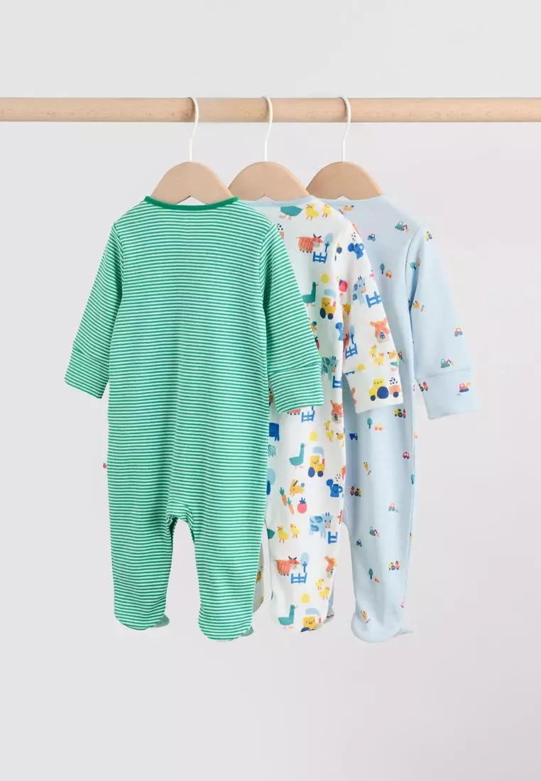3 Pack Baby Sleepsuits