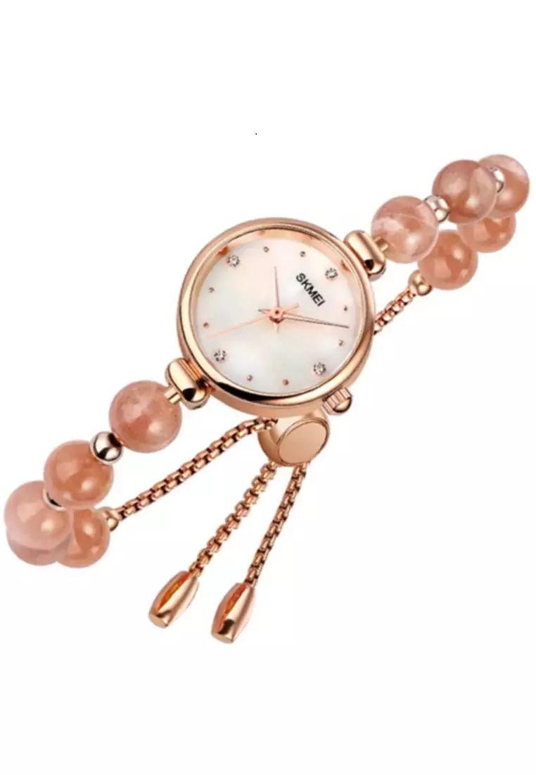 Jam Tangan Analog Wanita Waterproof Strap Tali Material Natural Stone DV56 ORIGINAL