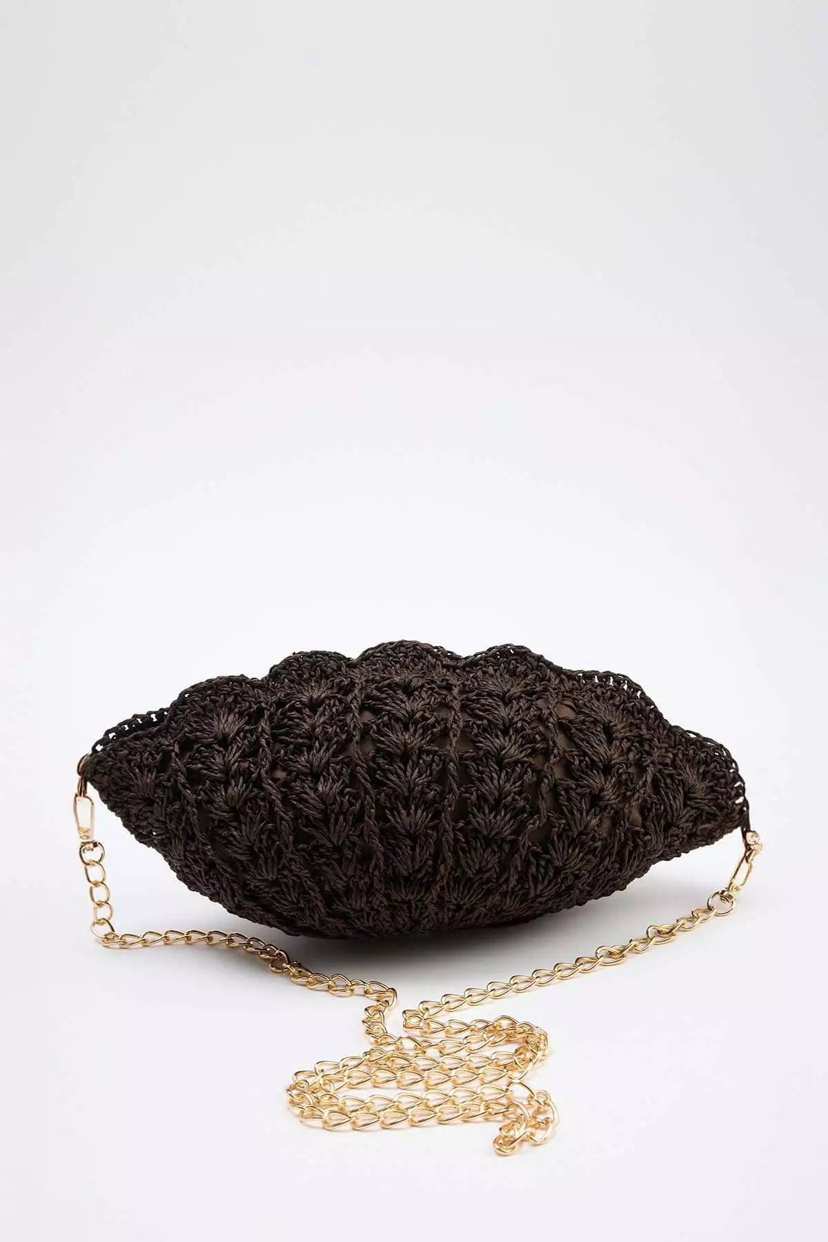 Dark Brown Straw Mini Size Women'S Shoulder Bag Takss26Oc00008