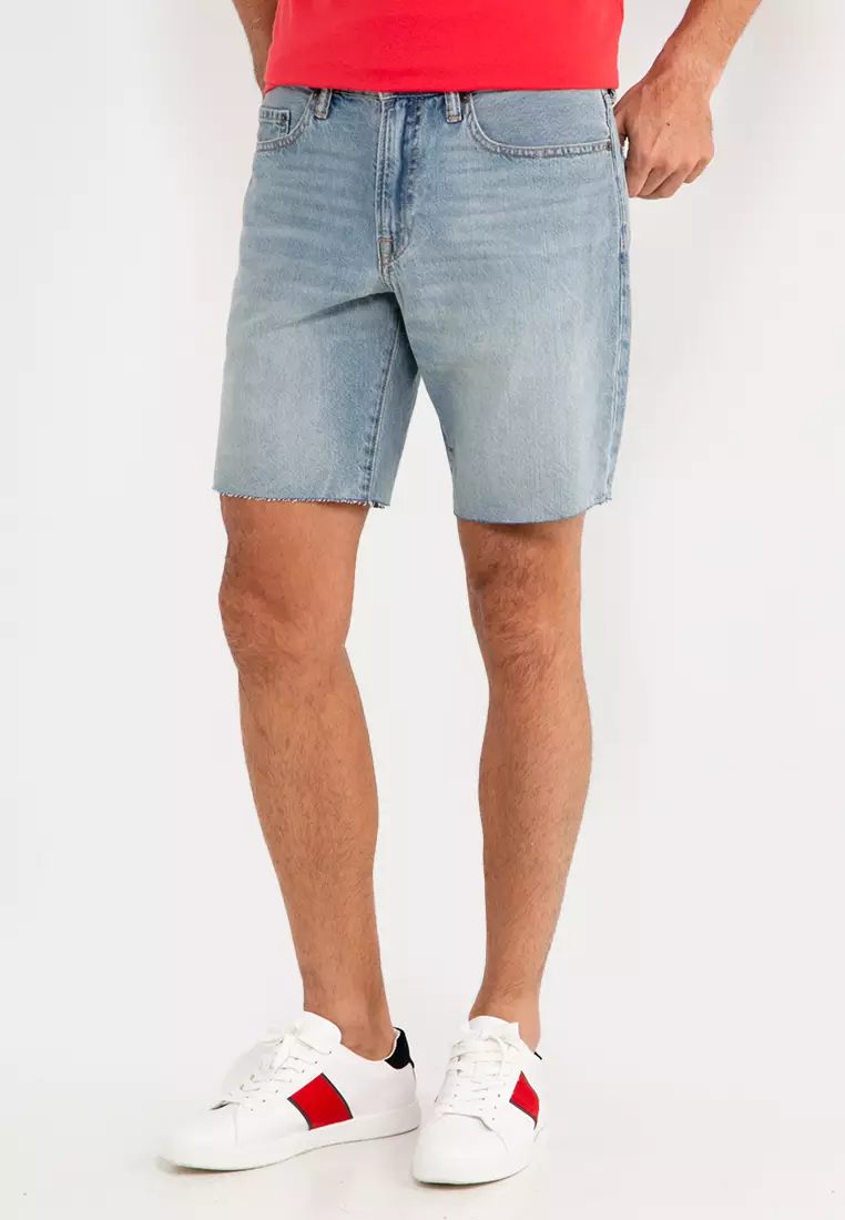 straight denim shorts