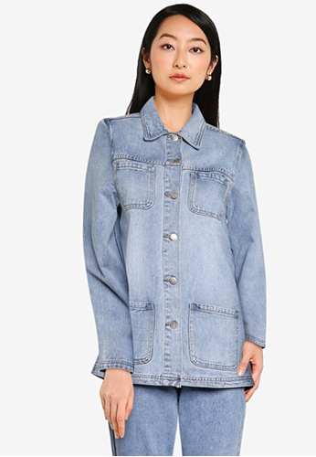 Womens denim shacket Clearance