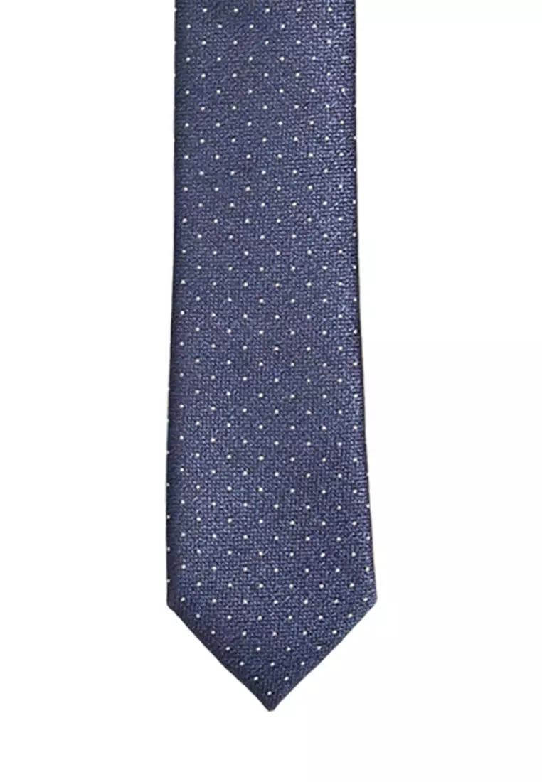 Byford Mens Micro Polyester Neck Tie 6.5 - 3026006B-39NavyDot