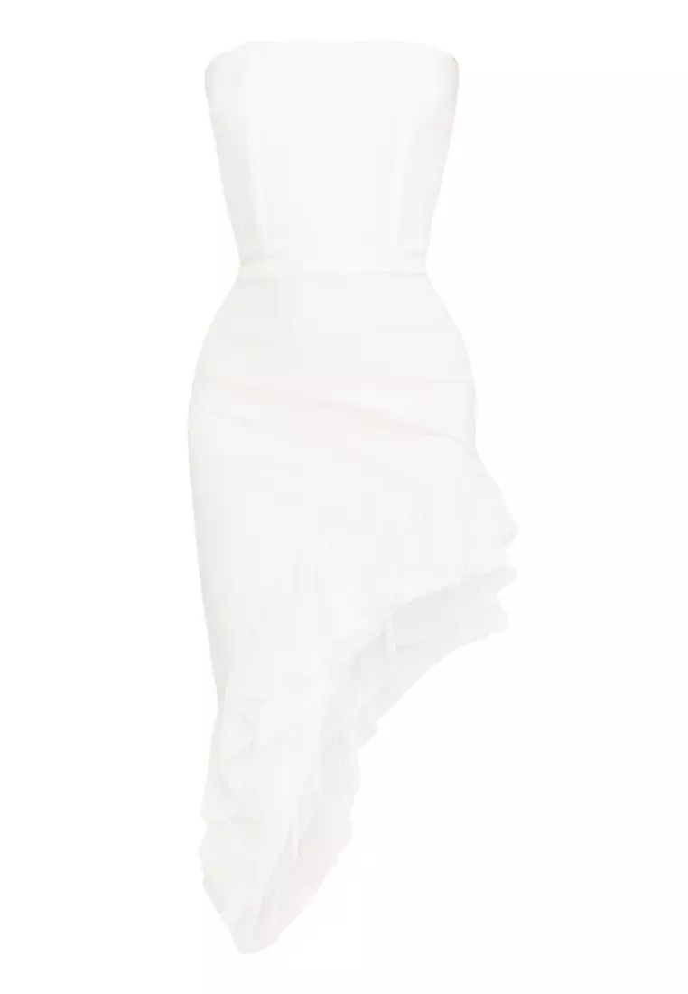 Buy Heather Clothing Solange Asymmetric Ruffle Midi Dress 2024 Online ...