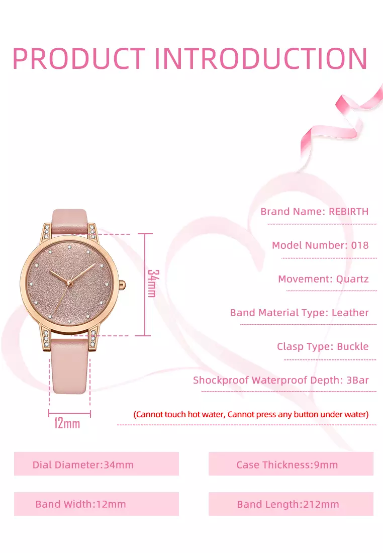 Jam Tangan Wanita Simple Tali kulit Kuarsa 3ATM Anti Air Wanita