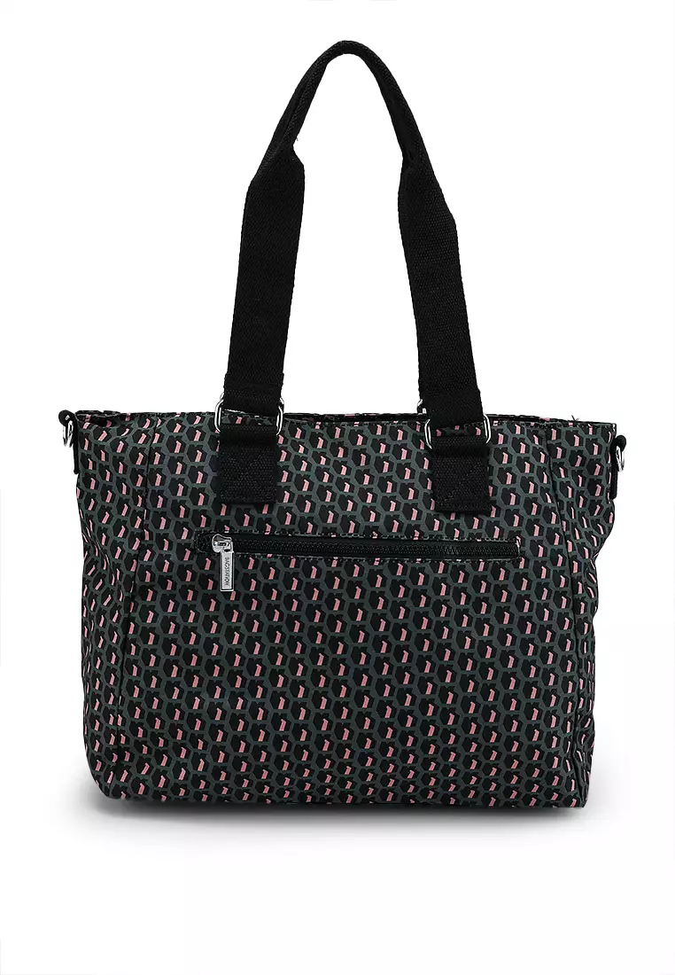 Printed Nylon Convertible Tote Bag