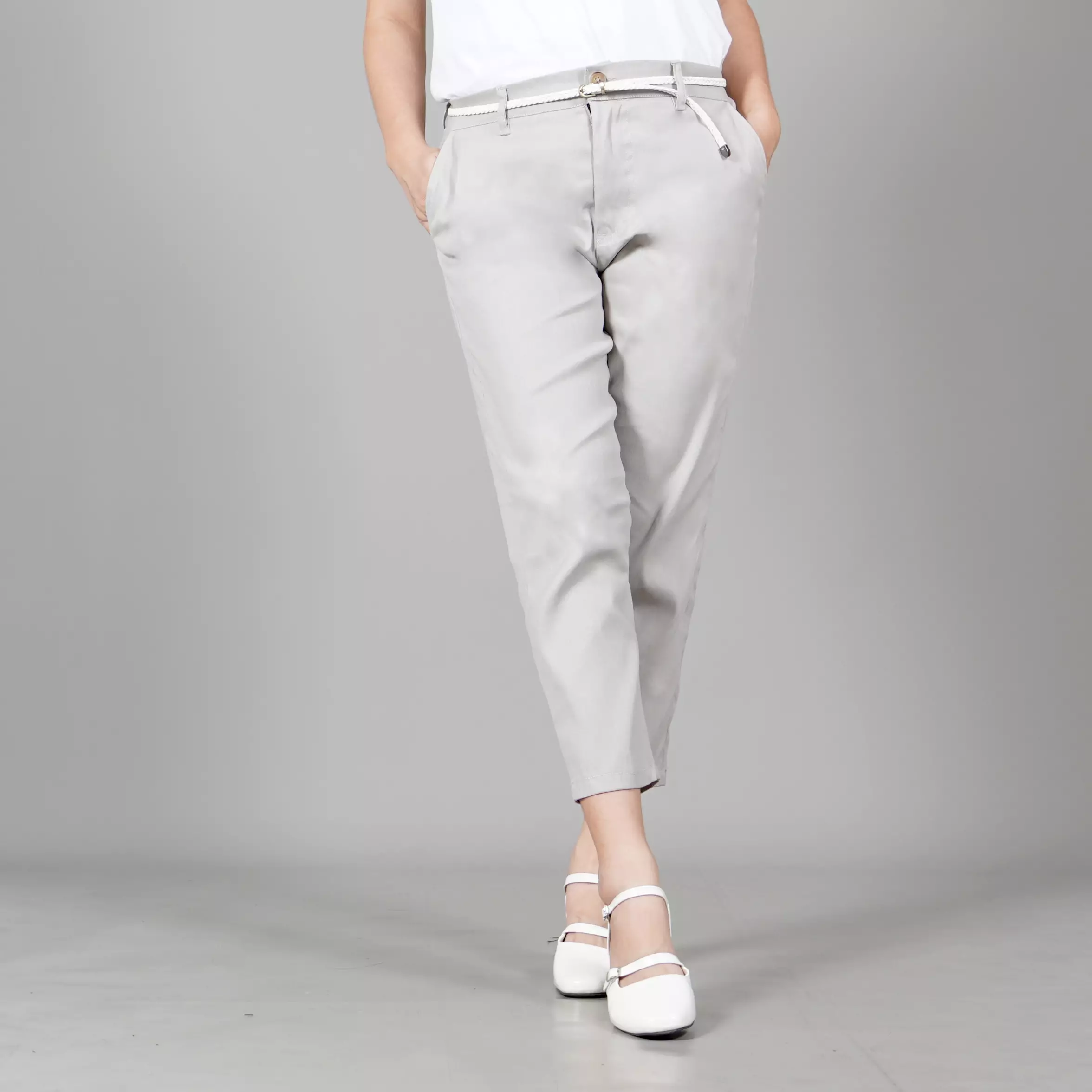  AURORA Celana 3/4 Wanita Celana Chino Pants Wanita - BEIGE