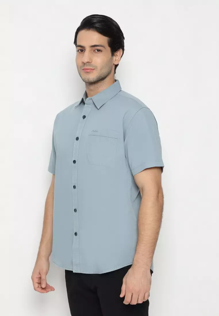 POLICE Kemeja Polos Cotton Regular Fit Pria