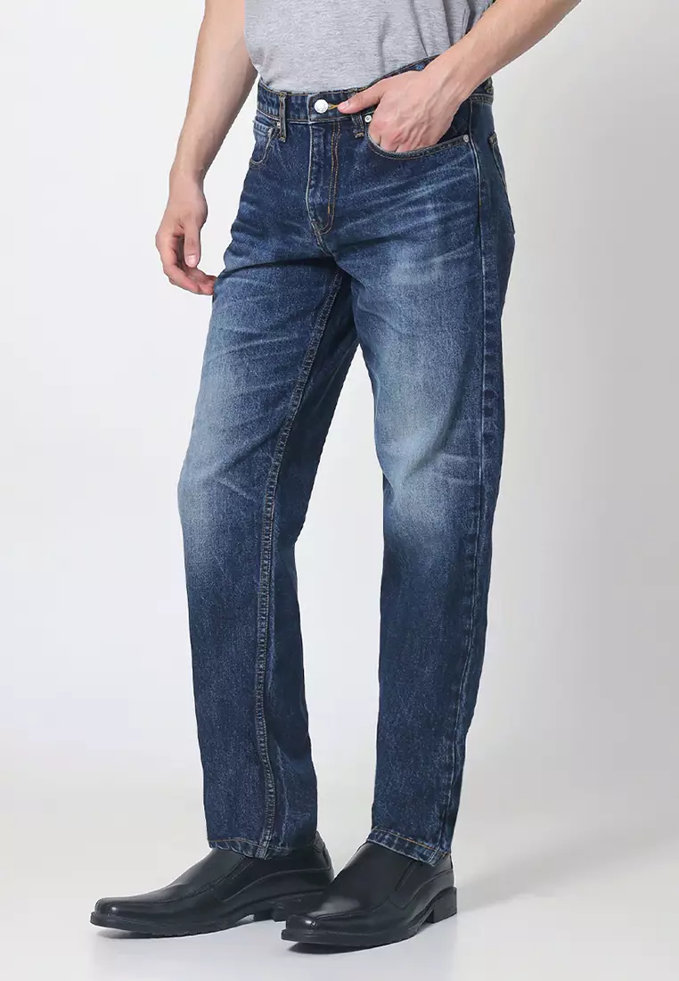 EDWIN JEANS - Celana Denim Pria 811 Handcrafted Jeans Reguler Taper Vertical Laser Cut