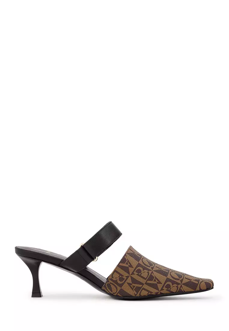 Discount on BONIA  shoes - SKU: Brown Marcella Monogram Mules