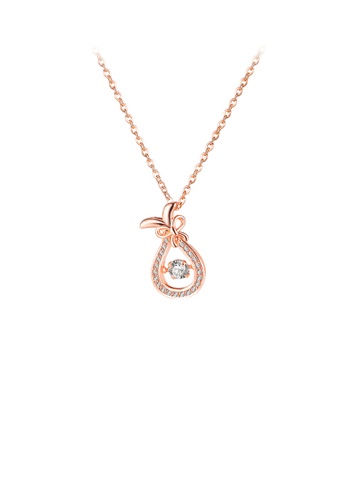 Glamorousky white Fashion Simple Plated Rose Gold Flower Pendant with Cubic Zirconia and 316L Stainless Steel Necklace 54C0DAC6182731GS_1