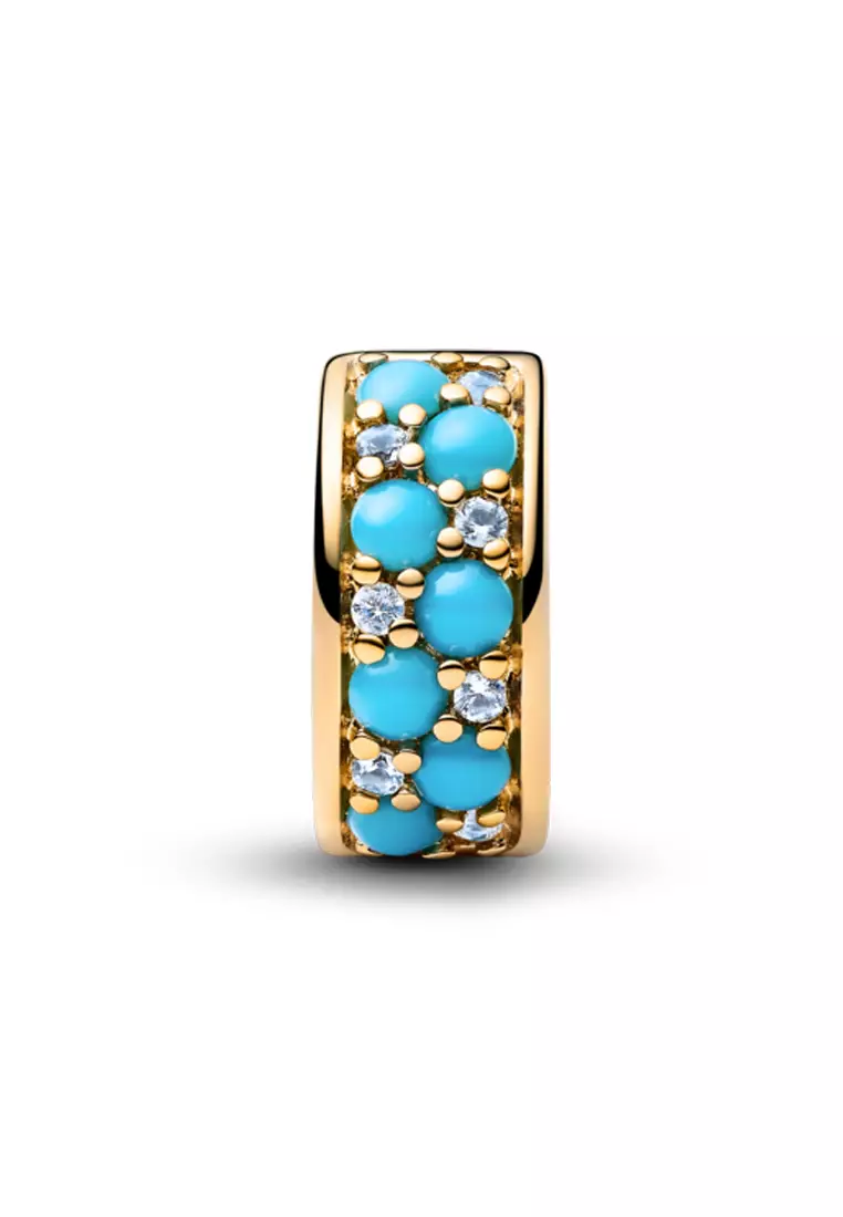 Buy PANDORA Pandora 14K Gold Plated Aqua Blue Clip Charm Online ...