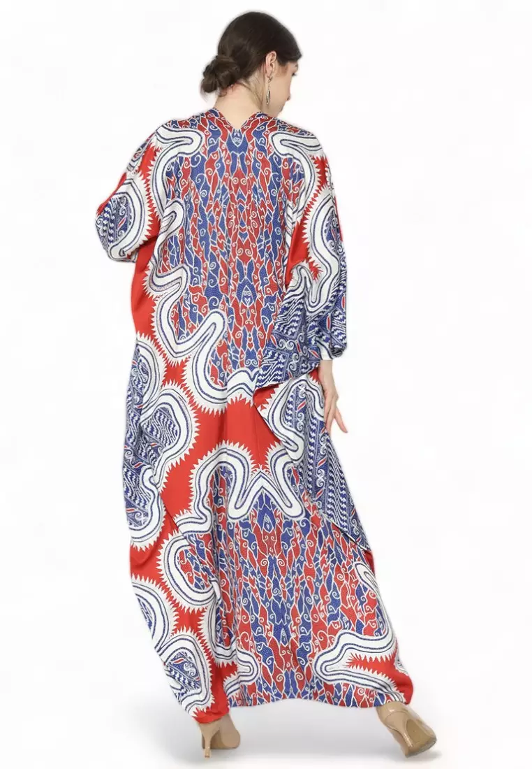 Kanzi Long Sleeve Brown Batik Kaftan main image 0