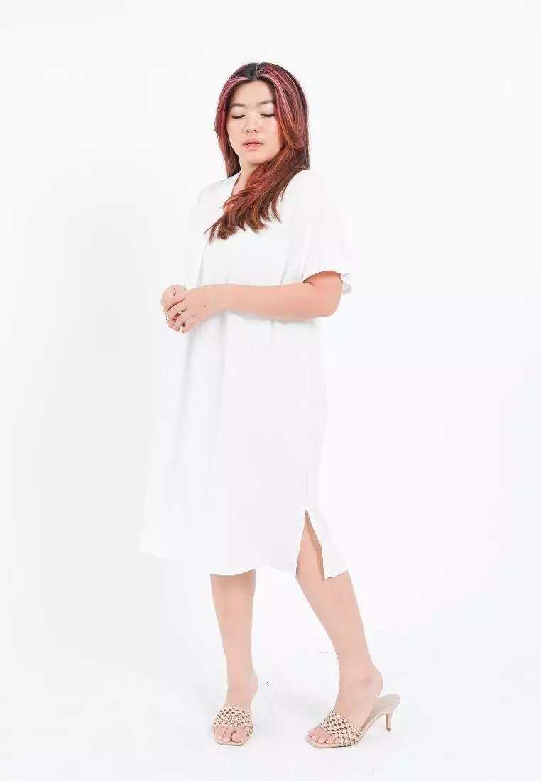 Plus Size Work Dress Blaire Broken White