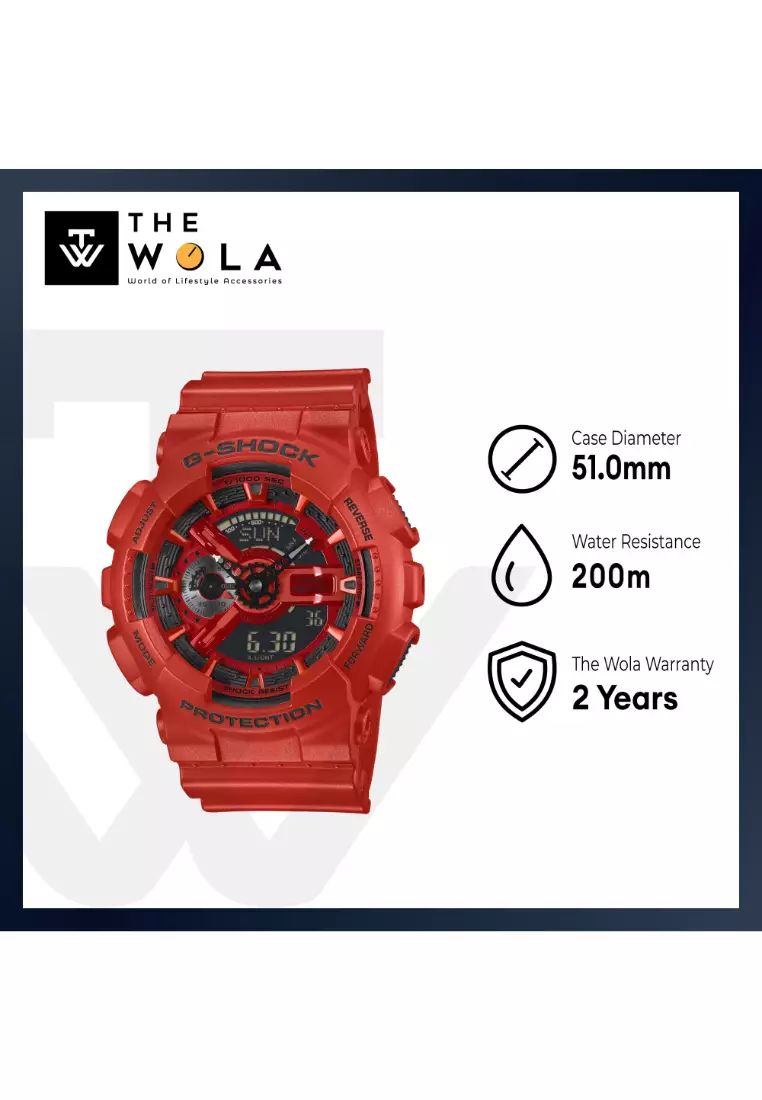 GA-110RRB-4A Men Analog-Digital Watch Red Resin Band