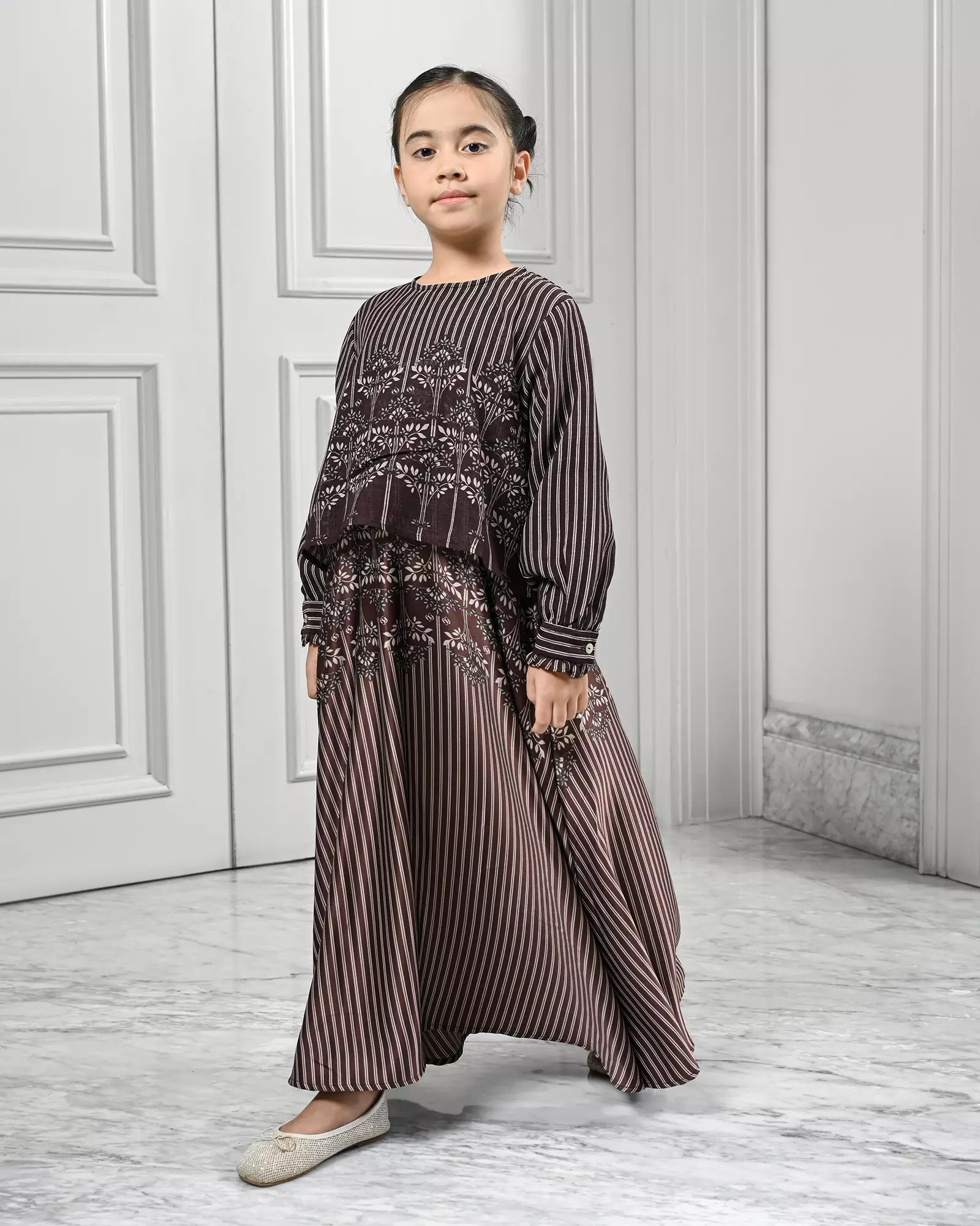 Geulis.id KIDS HANALIKA MAXI DRESS / DRESS ANAK / BAJU LEBARAN - WINE