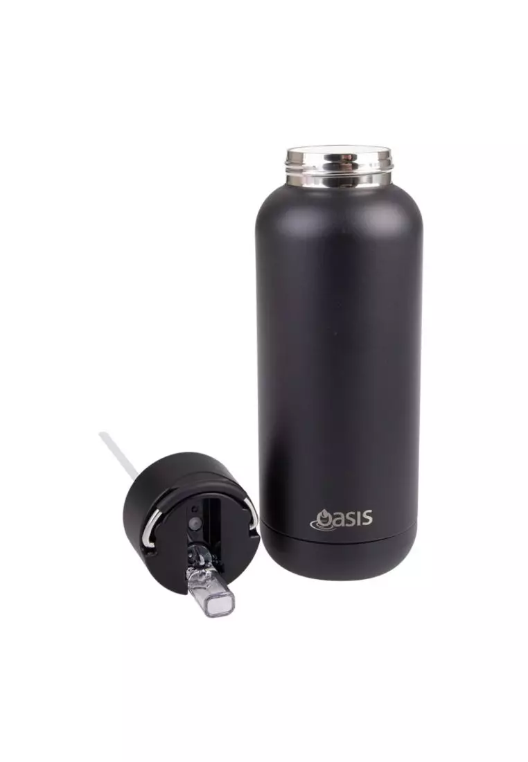 Oasis Stainless Steel Insulated Ceramic Moda Bottle 1L - Black
