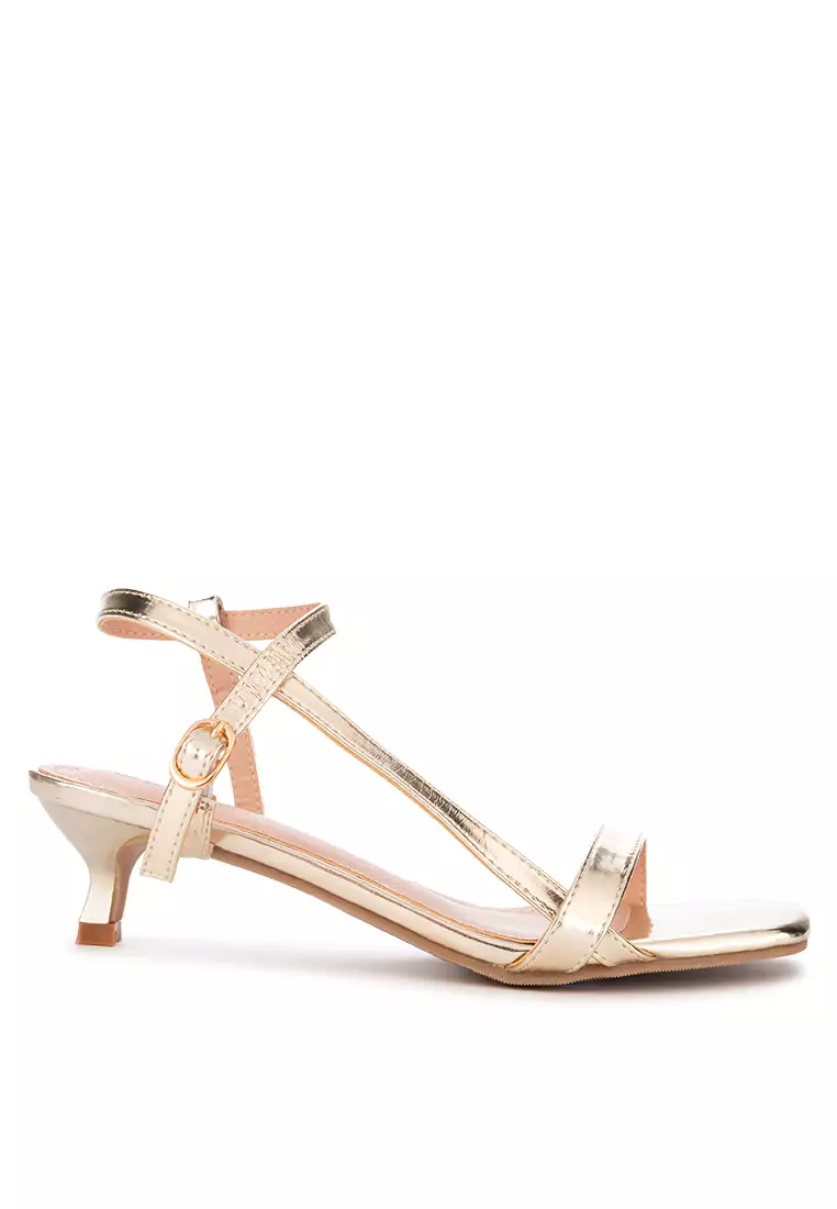 Gold strappy evening on sale shoes