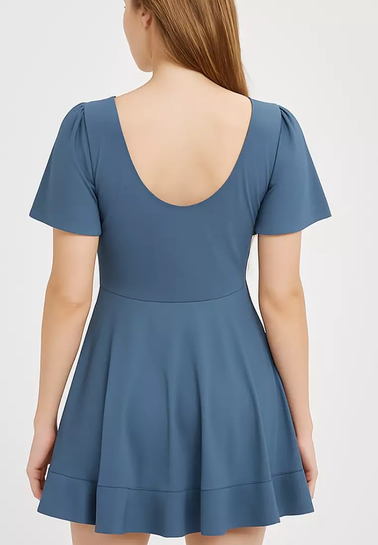 Isla Elegant Twist Knot Swimdress with Shorts | Modest Premium Swimwear for Women