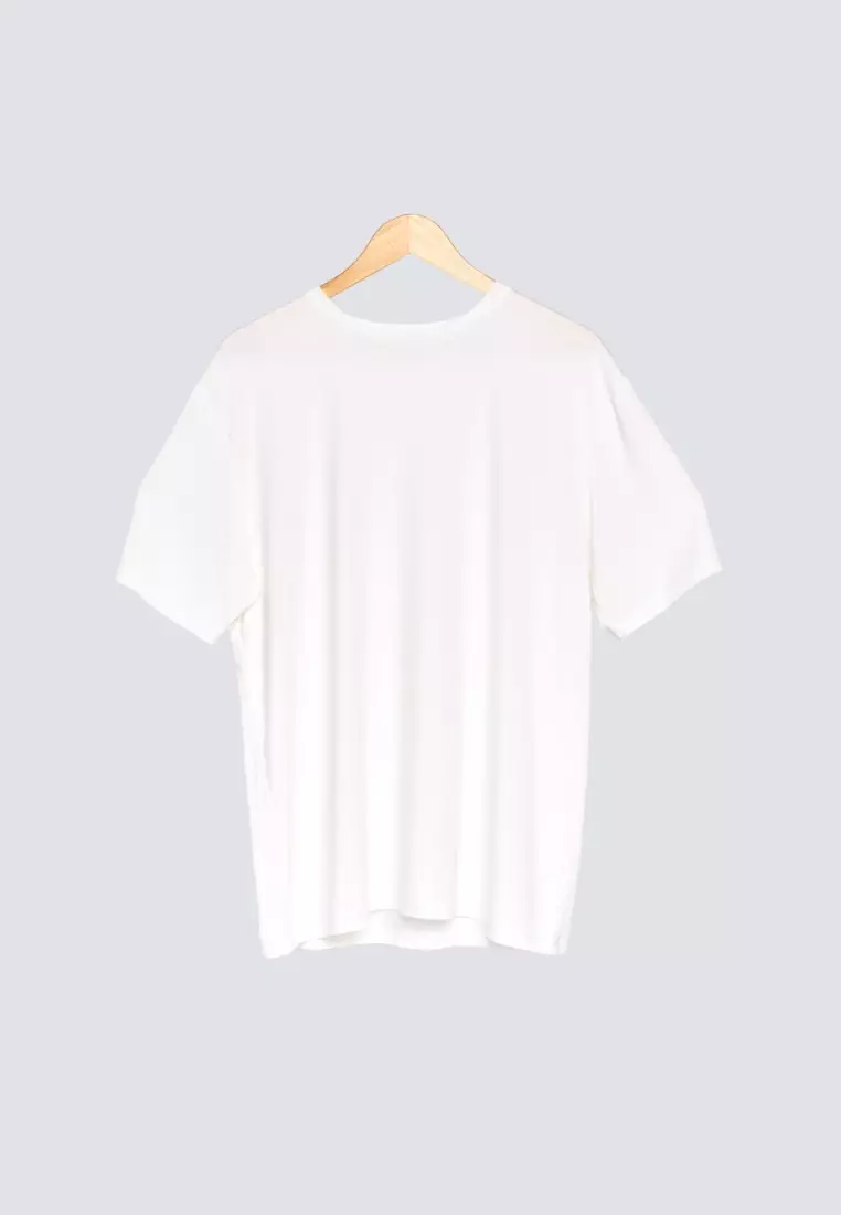 Buy Kualesa Bamboo RelaxedFit White TShirt Online ZALORA Malaysia