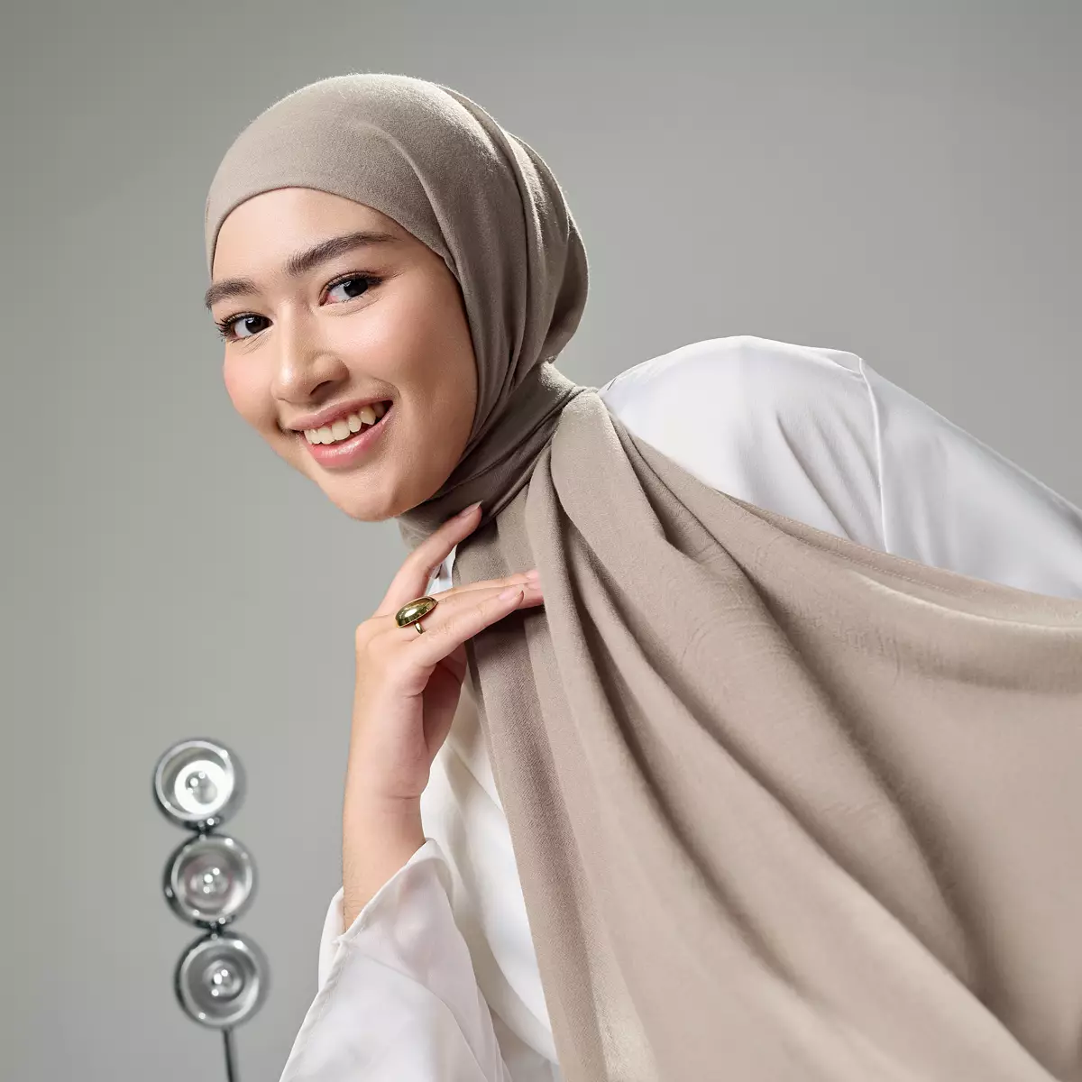 ZM Zaskia Mecca - Yona Brunette | Arabian Shawl Pashmina Hijab Premium
