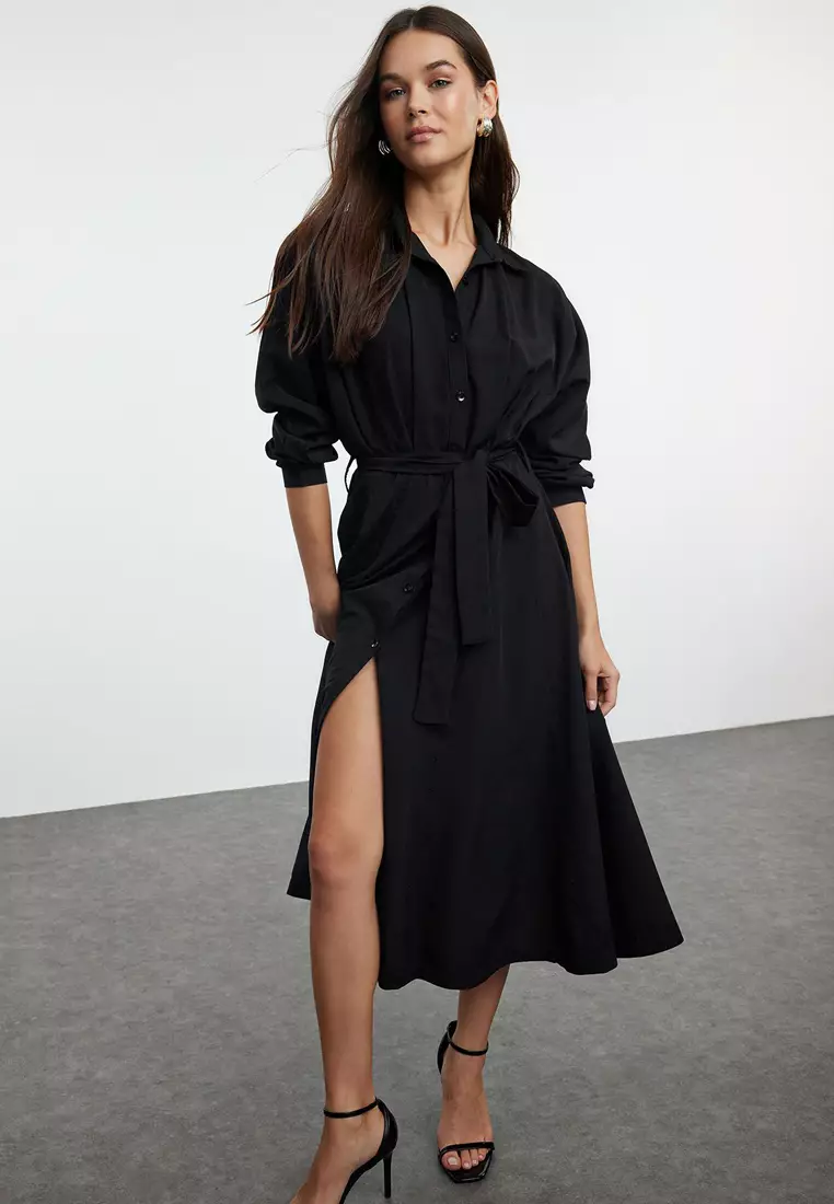 Buy Trendyol Wrap Midi Shirt Dress 2025 Online ZALORA Philippines